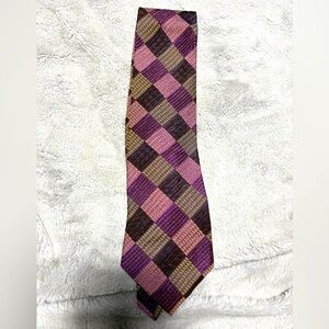 Sophisticated Argyle Tie in Purple and Brown